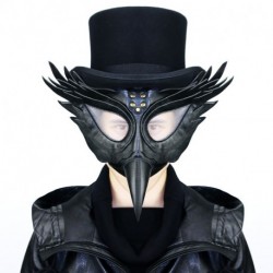 Hibiretro Steampunk Plague Bird Wings Rivet Goggles Mask Gothic Punk Mask Party Unique Design Costume Unisex Props (STYLE2)