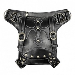 Hibiretro Leather Shoulder Bag Vintage Gothic Retro Steampunk Waist Pack Shoulder Bag Handbag Leg Purs